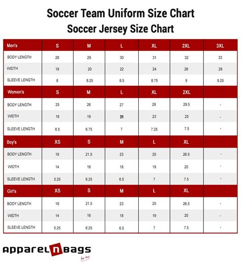 eurosport soccer gear size chart